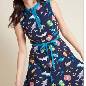 ModCloth Marine Life Field Questions Dress
